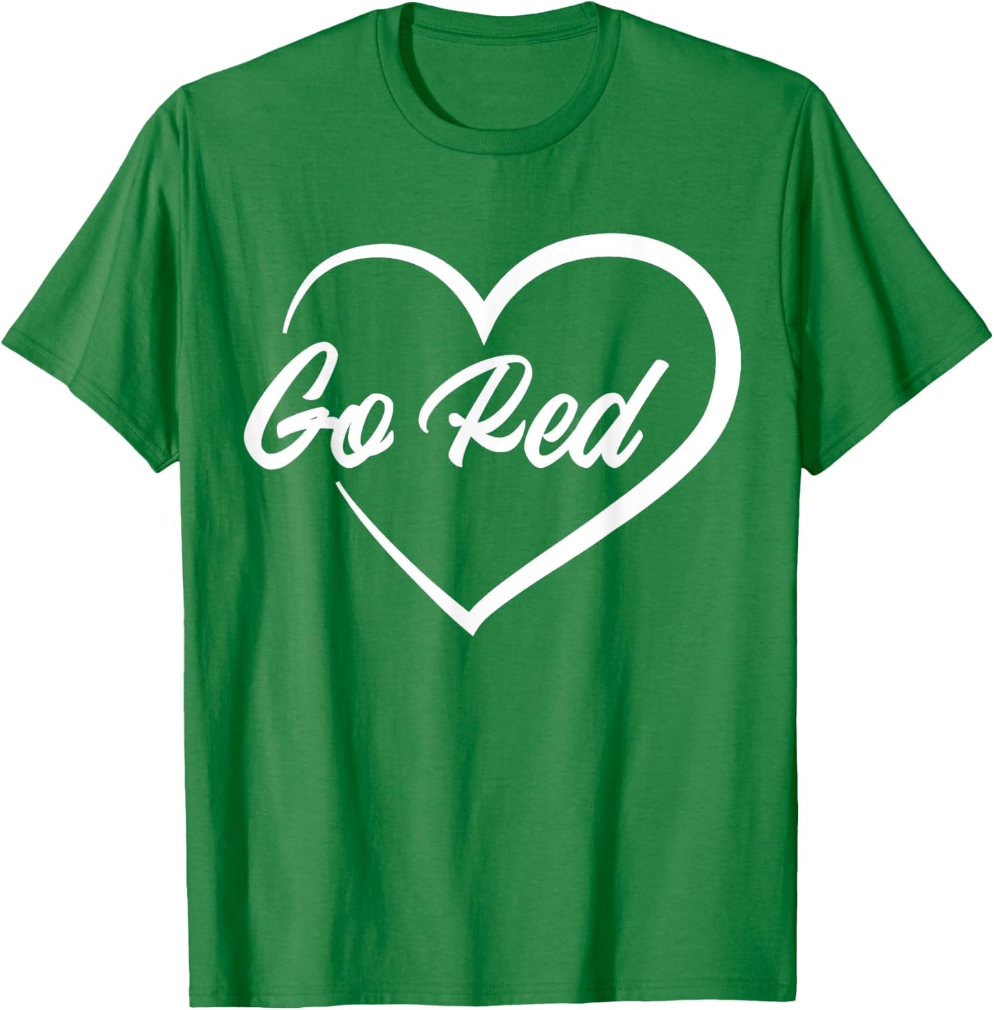 February Heart Disease Awareness Month Red Heart American T-Shirt - T-Shirt | Irish Green