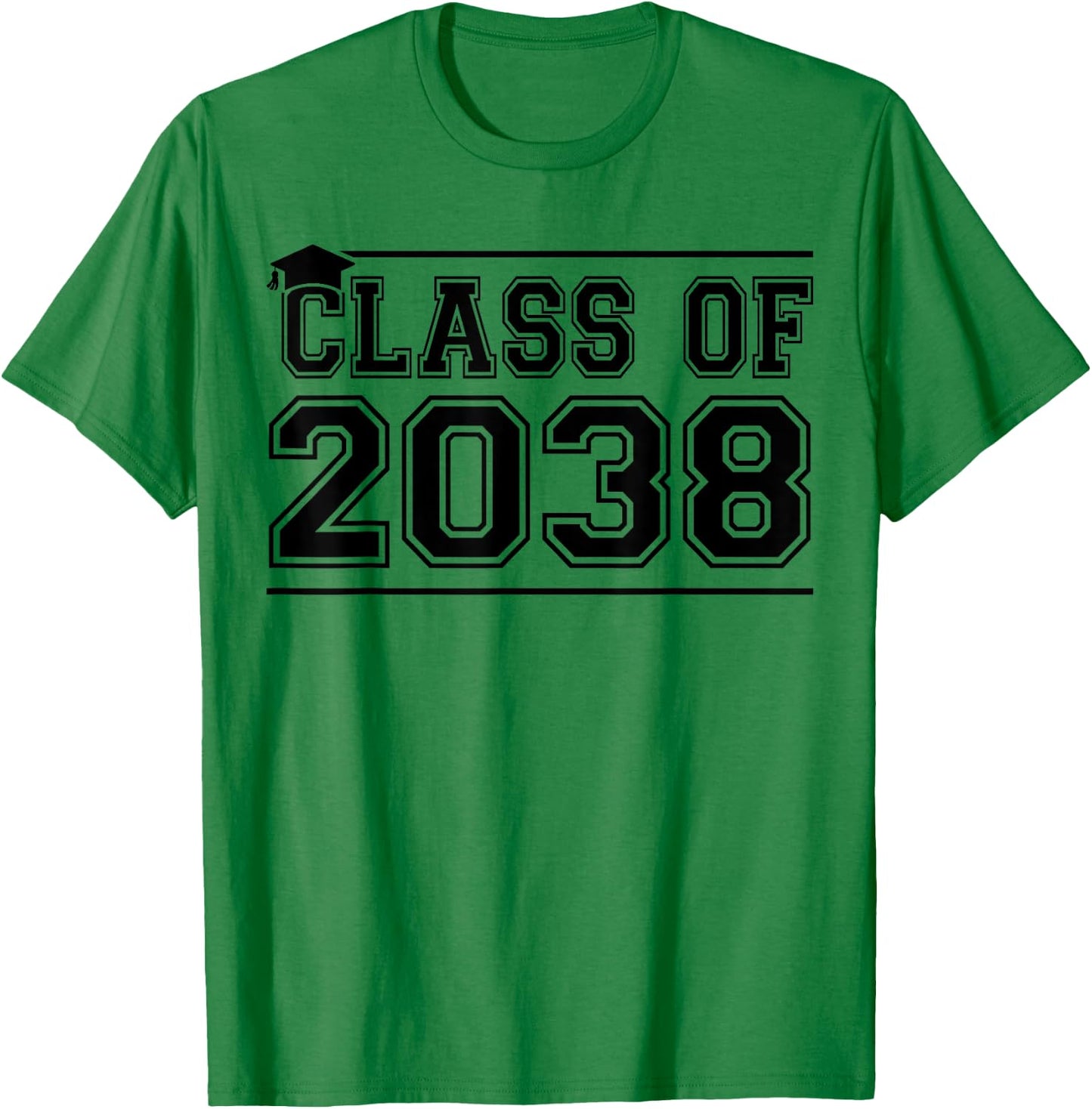 Class of 2038 Grow With Me Handprints On Back K to 12 Grade T-Shirt - T-Shirt | Irish Green