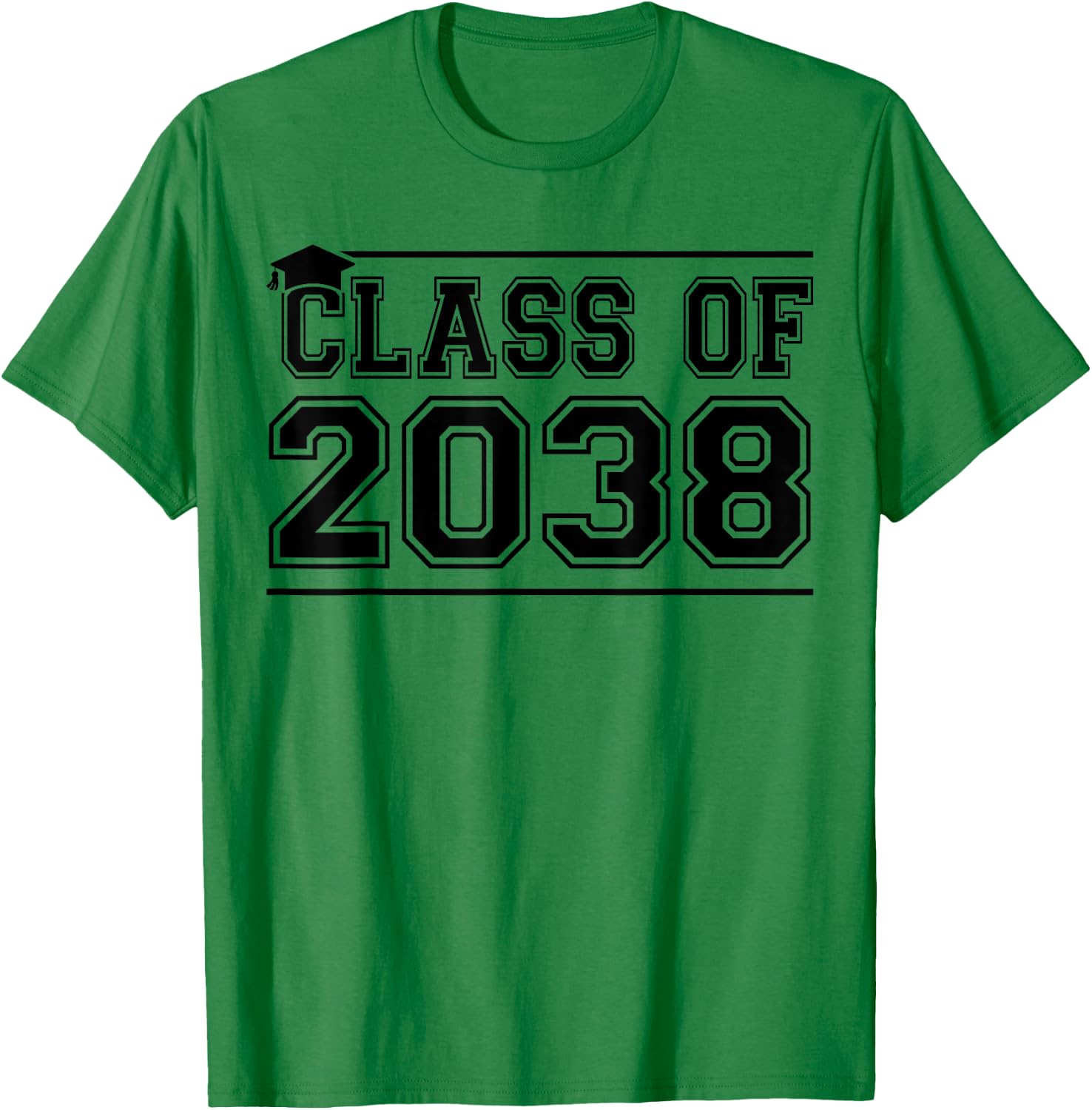 Class of 2038 Grow With Me Handprints On Back K to 12 Grade T-Shirt - T-Shirt | Irish Green