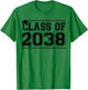 Class of 2038 Grow With Me Handprints On Back K to 12 Grade T-Shirt - T-Shirt | Irish Green