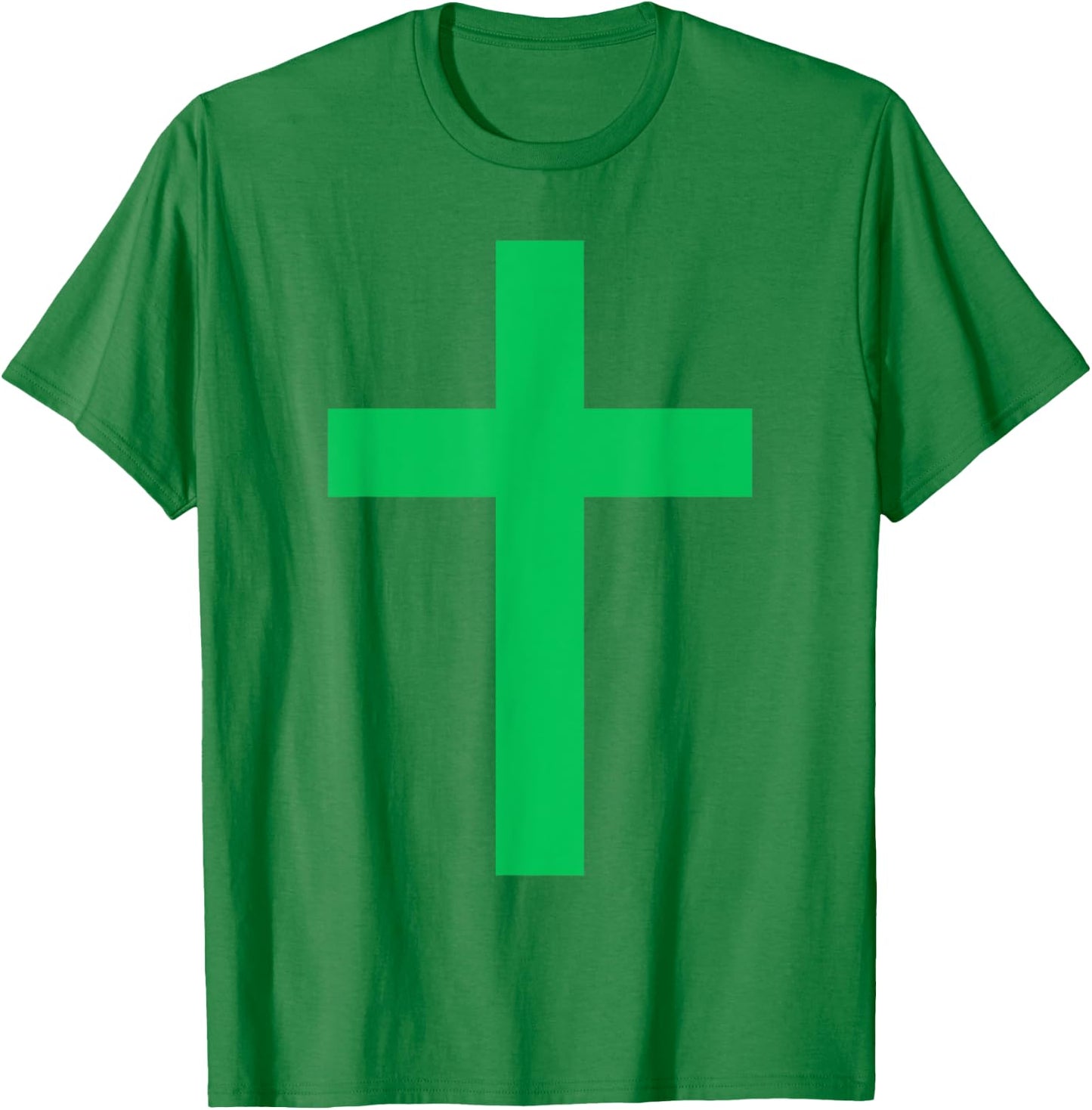 Green Christian Jesus Cross White T-Shirt - T-Shirt | Irish Green