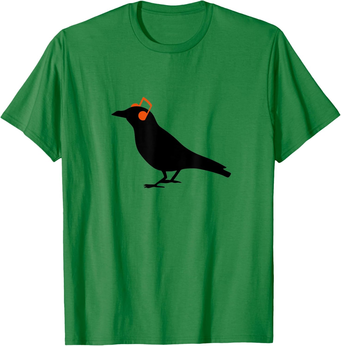Headphones Headphones notes Raven Bird Hipster T-Shirt - T-Shirt | Irish Green