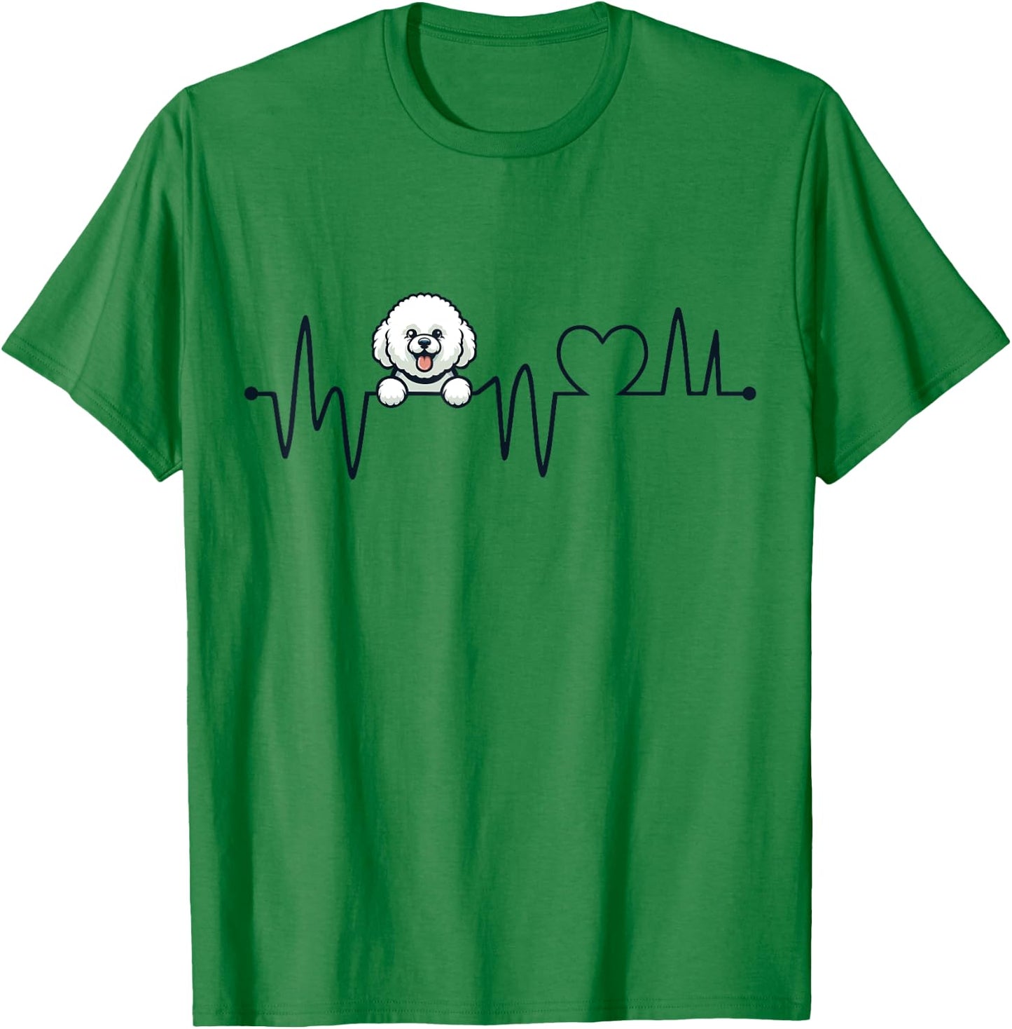 Bichon Frise Heartbeat - Men Women Kids Bichon Lover T-Shirt - T-Shirt | Irish Green
