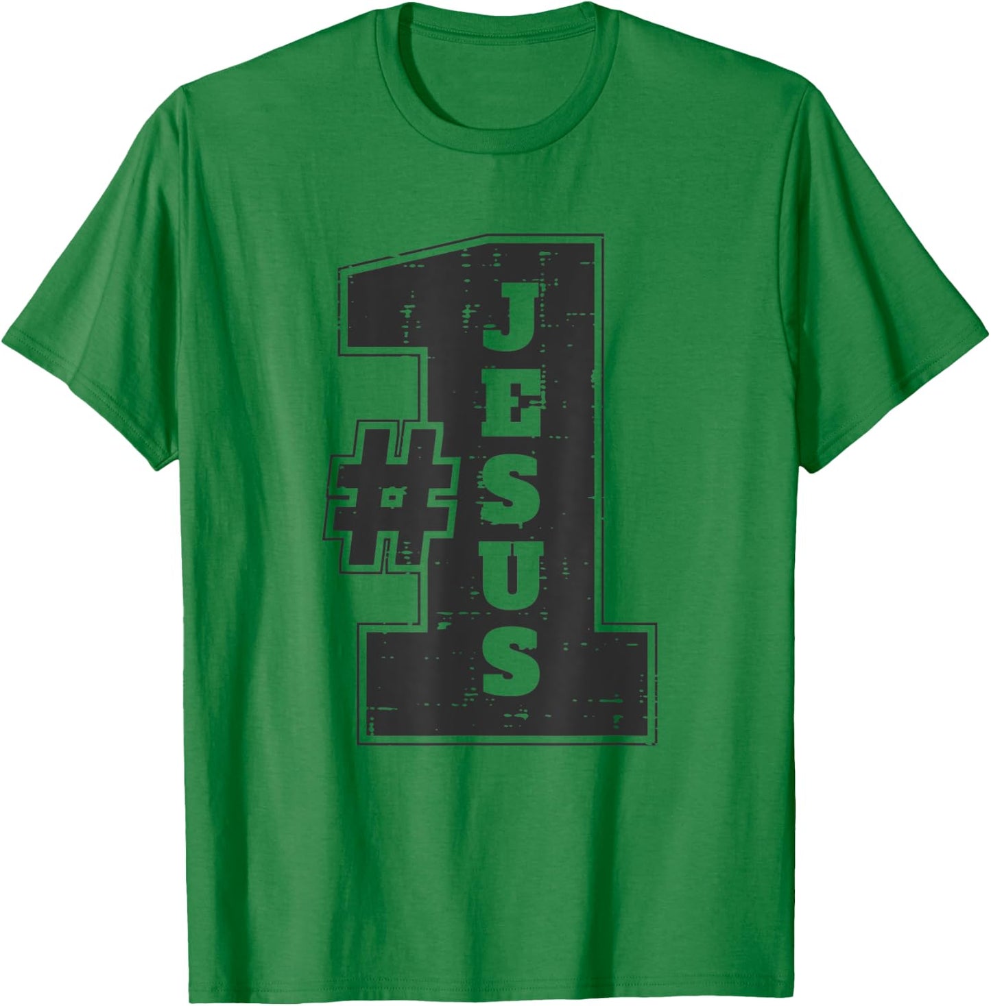 Jesus The Number One | Cool Christian Jesus Vintage T-Shirt - T-Shirt | Irish Green