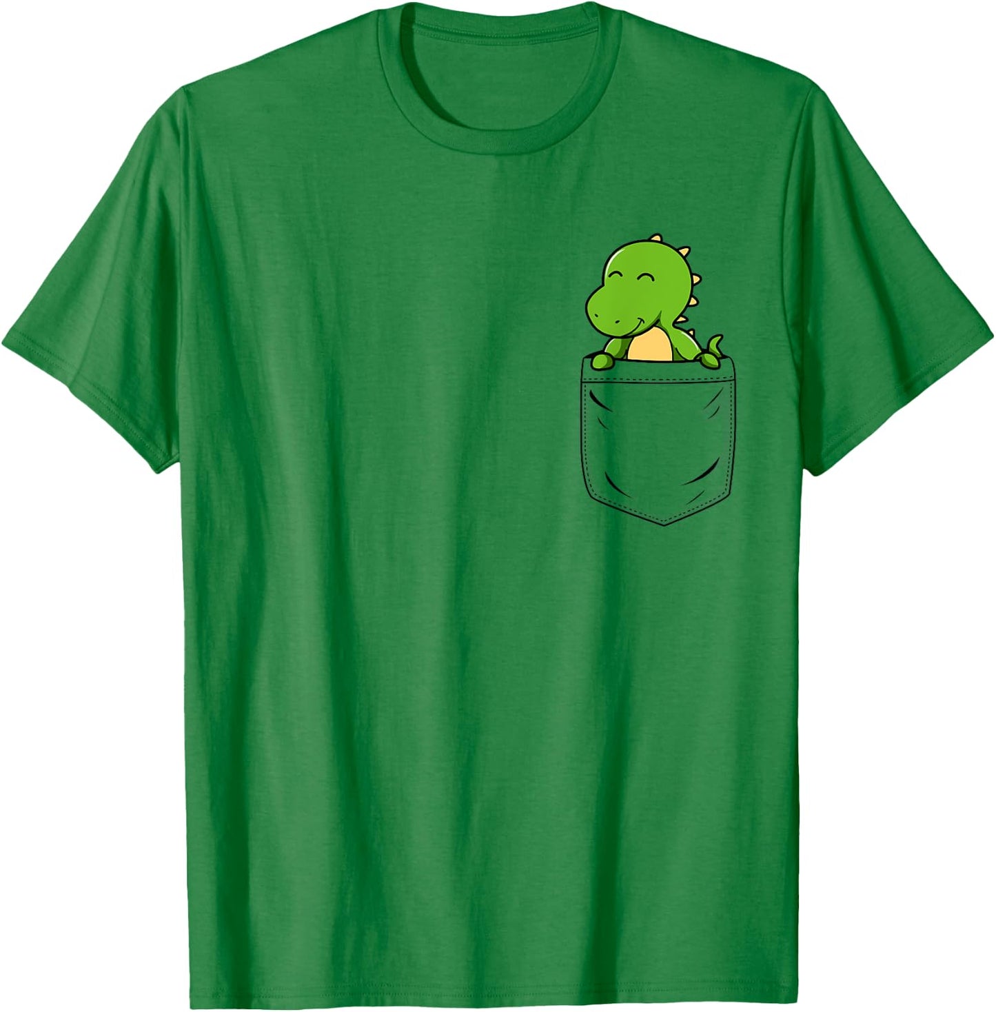 Dinosaur Lovers Cute Funny Dinosaur In Pocket T-Shirt - T-Shirt | Irish Green