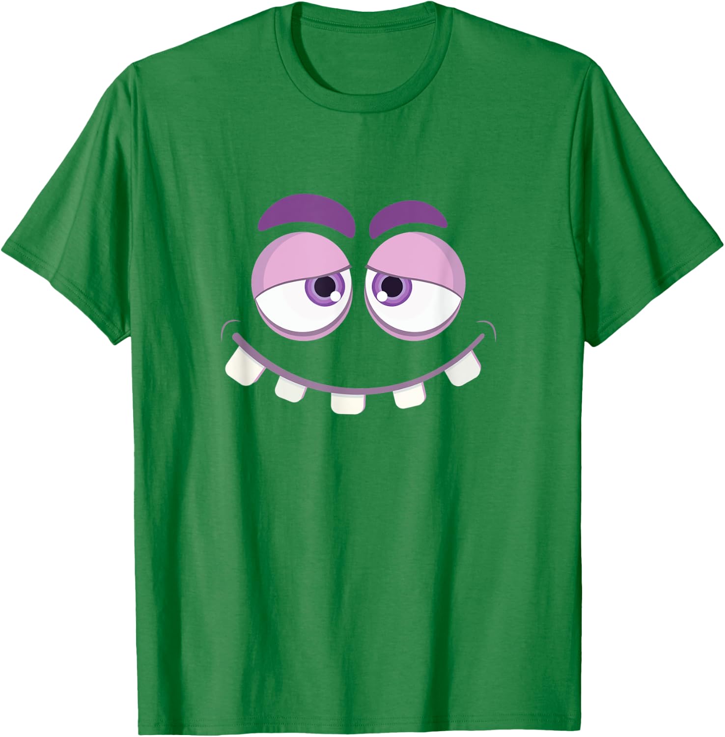Monster Face Eyes Halloween Cute Costume Funny Kids T-Shirt - T-Shirt | Irish Green