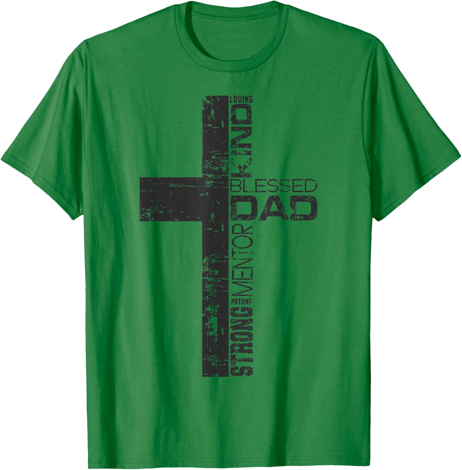 Blessed Dad Cross Christians Father's Day Christian Dad T-Shirt - T-Shirt | Irish Green