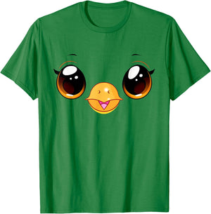 Cute Chicken Face Yellow Chick Costume T-Shirt - T-Shirt | Irish Green