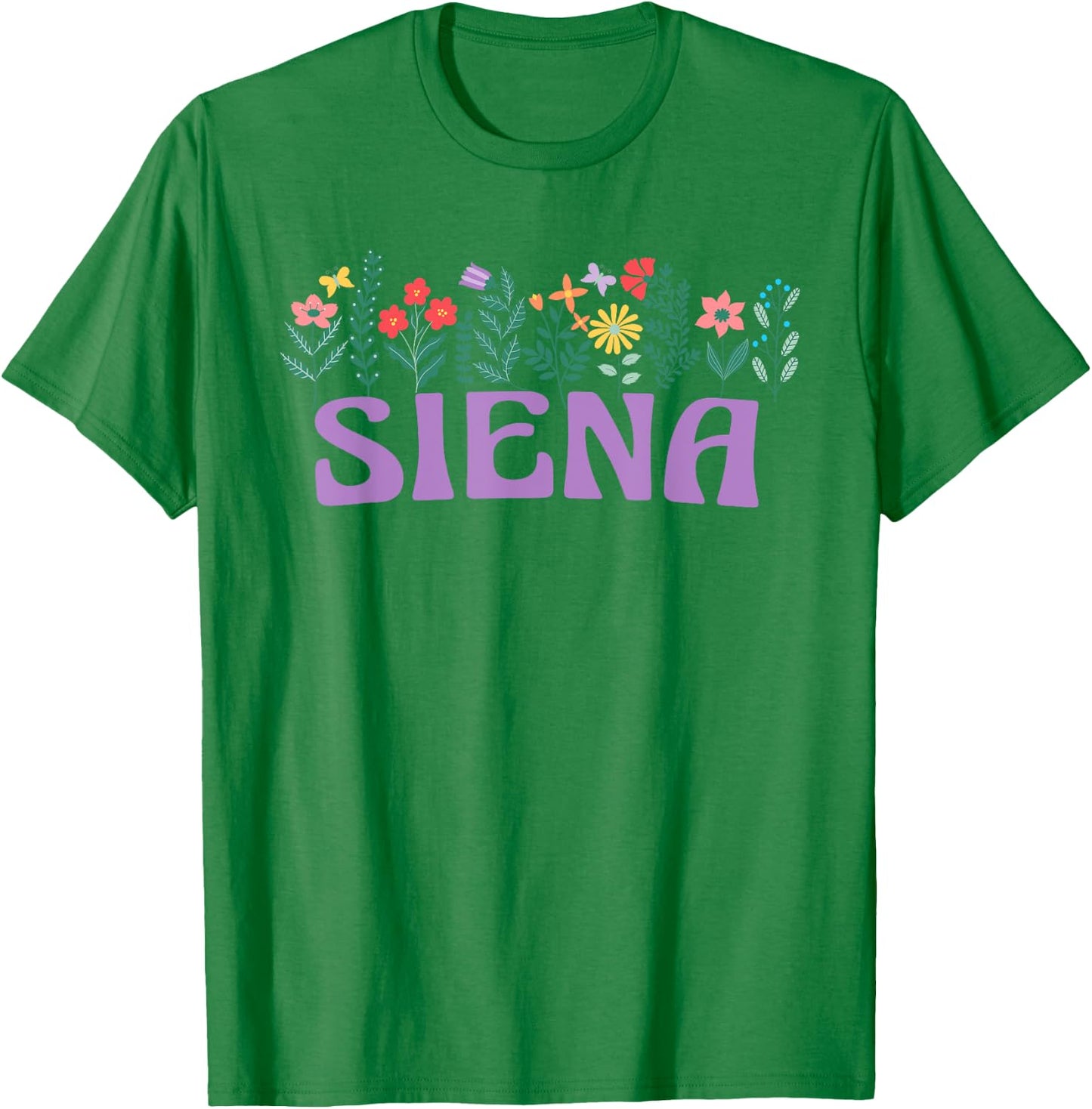 Wildflower Floral Siena First Name Mother's Day Women T-Shirt - T-Shirt | Irish Green