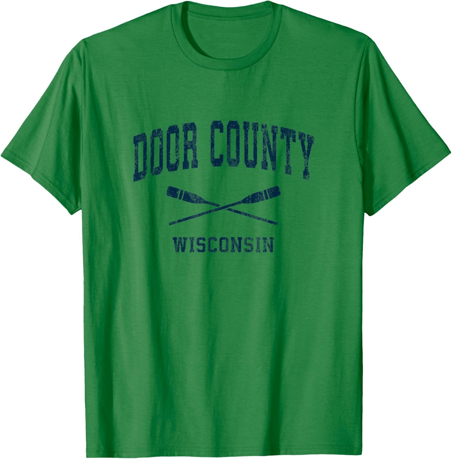 Door County Wisconsin Vintage Nautical Paddles Sports Oars T-Shirt - T-Shirt | Irish Green