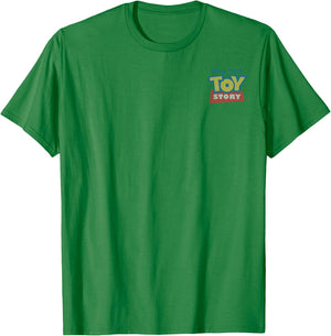 Disney Pixar Toy Story Left Chest Logo Front & Back T-Shirt - T-Shirt | Irish Green