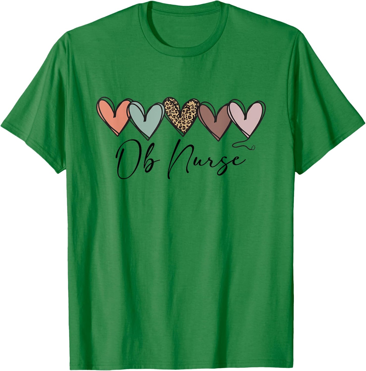 Cute OB Nurse Baby Feet Heart Graphic T-Shirt - T-Shirt | Irish Green