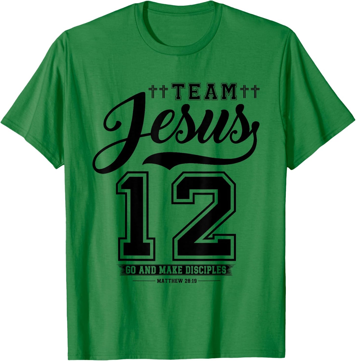 Jesus Baseball Team Jesus Christian Matthew 28:19 Verse T-Shirt - T-Shirt | Irish Green