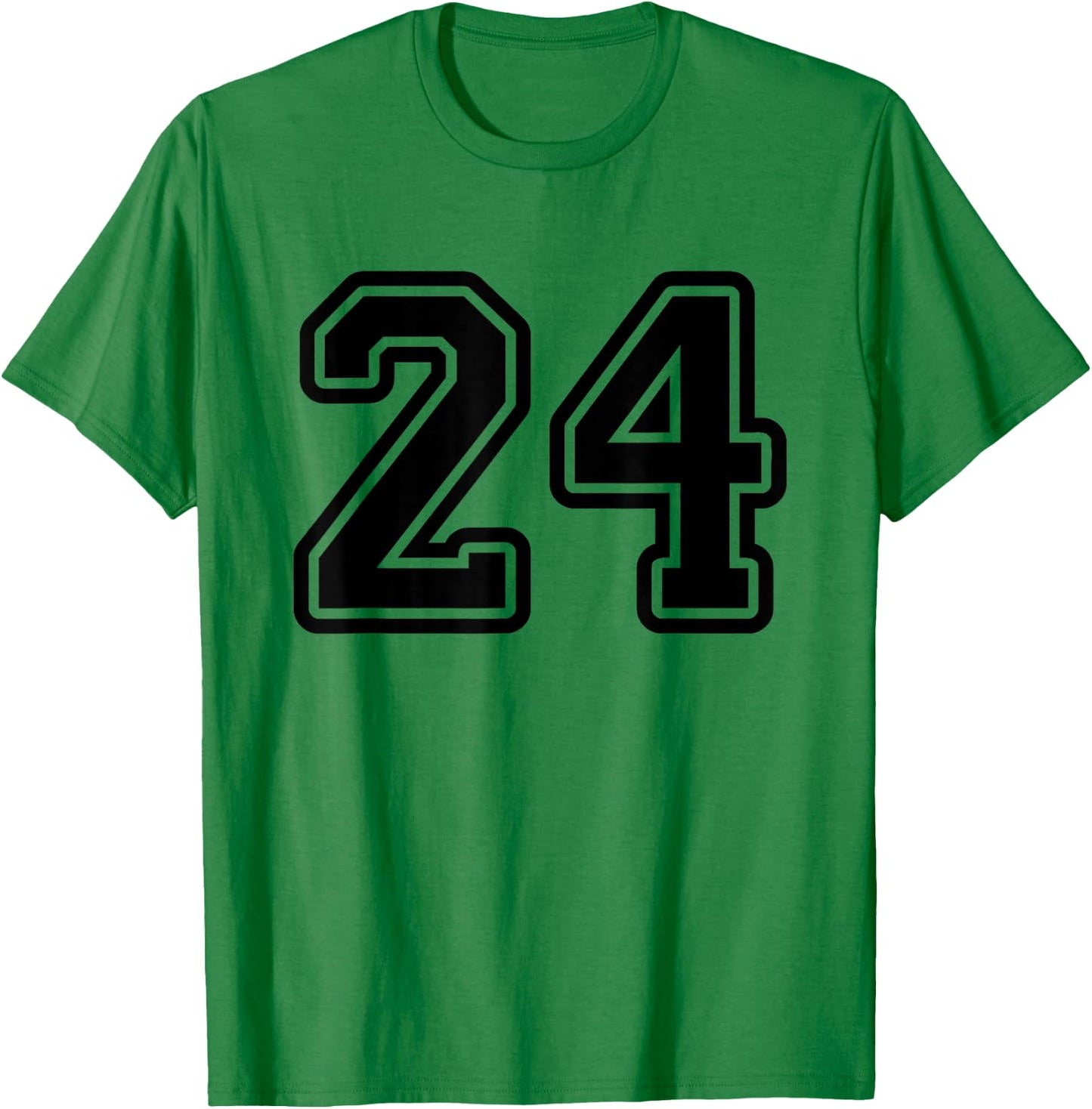 Number #24 Black Sport Varsity Number 24 T-Shirt - T-Shirt | Irish Green