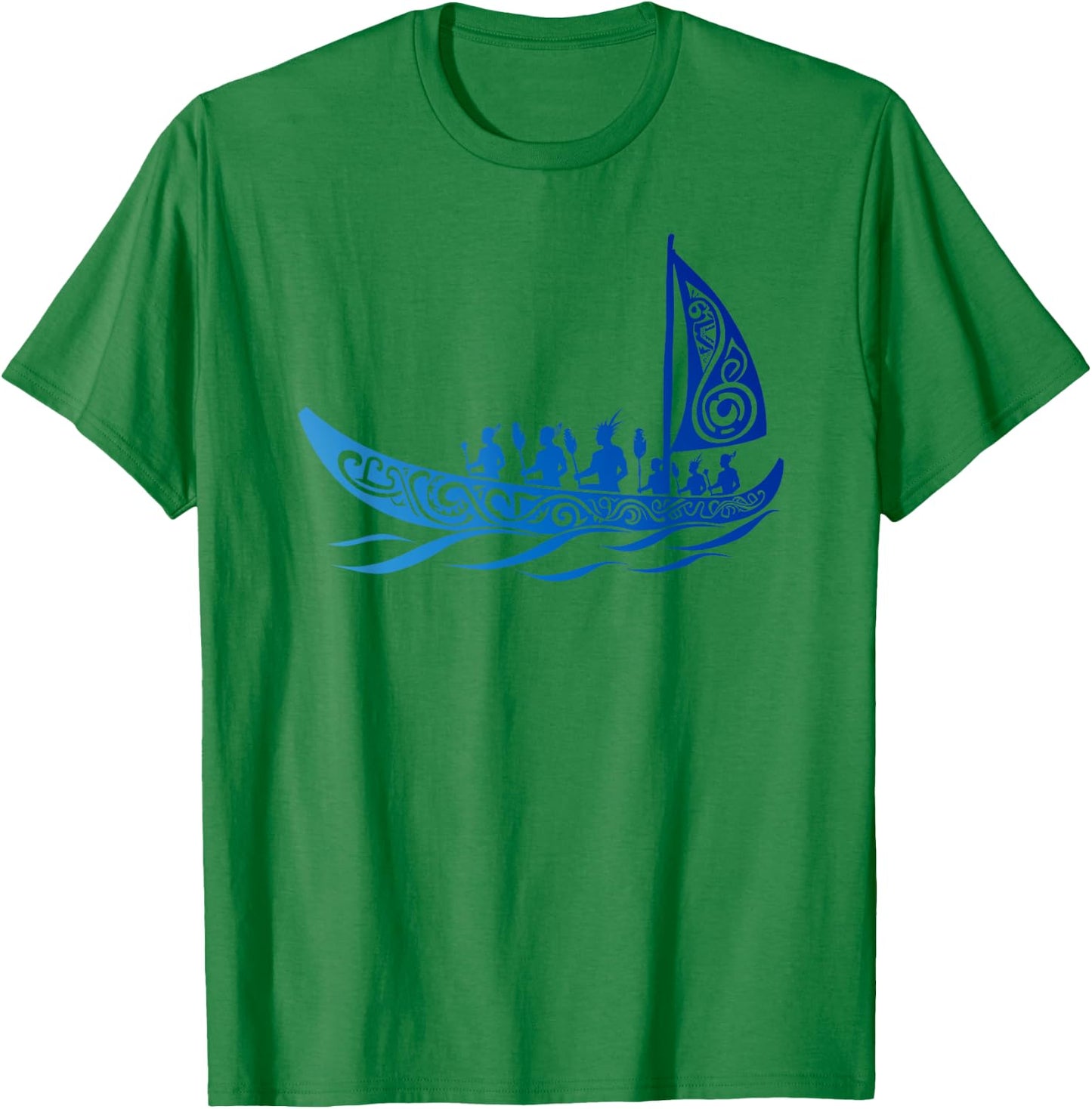 Tribal Hawaiian Outrigger Canoe Shirt - Hawaiian Tribal T-Shirt - T-Shirt | Irish Green