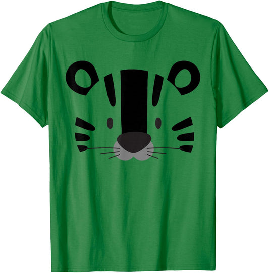 Cute Childrens Tiger Stuff Products Kids Cartoon Tiger Face T-Shirt - T-Shirt | Irish Green
