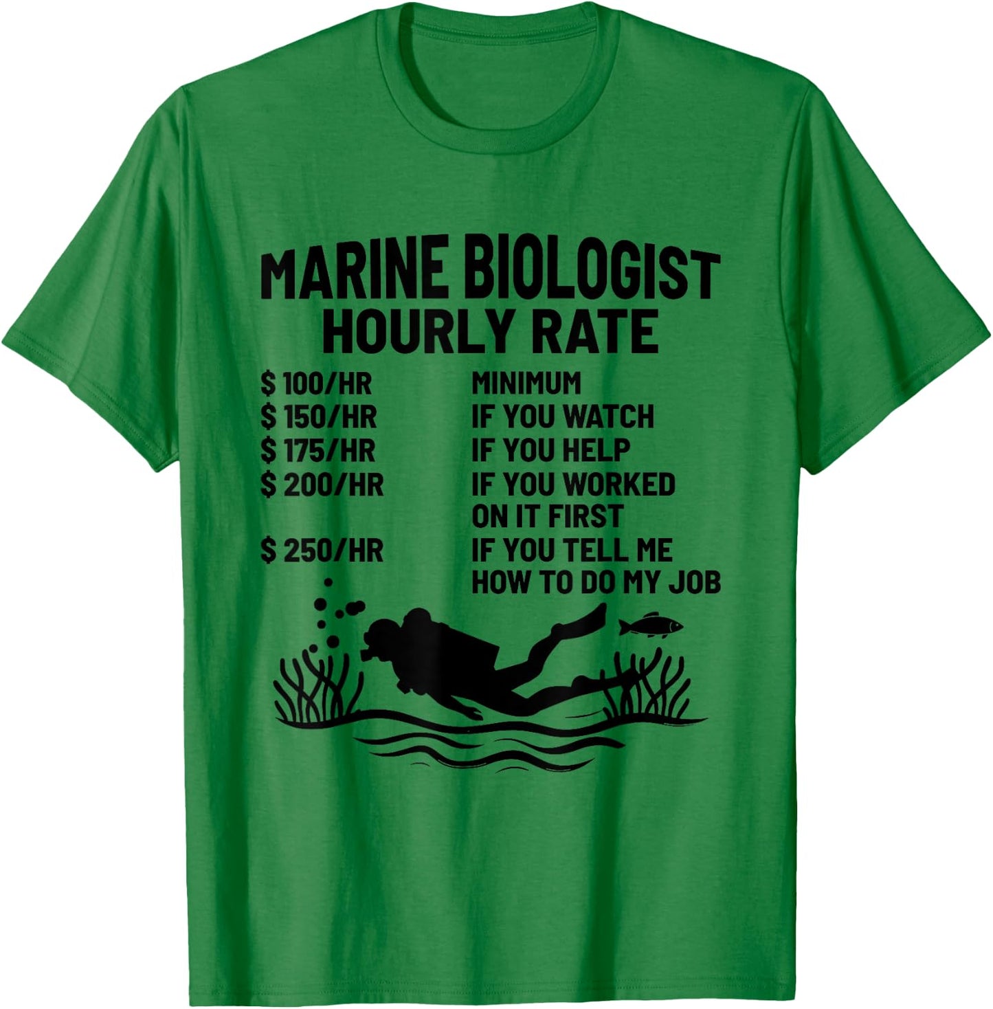 Marine Biologist Hourly Rate Biology Biologists T-Shirt - T-Shirt | Irish Green