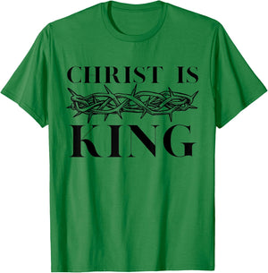 Unique Design Christ Is King Christian Crown of Thorns T-Shirt - T-Shirt | Irish Green