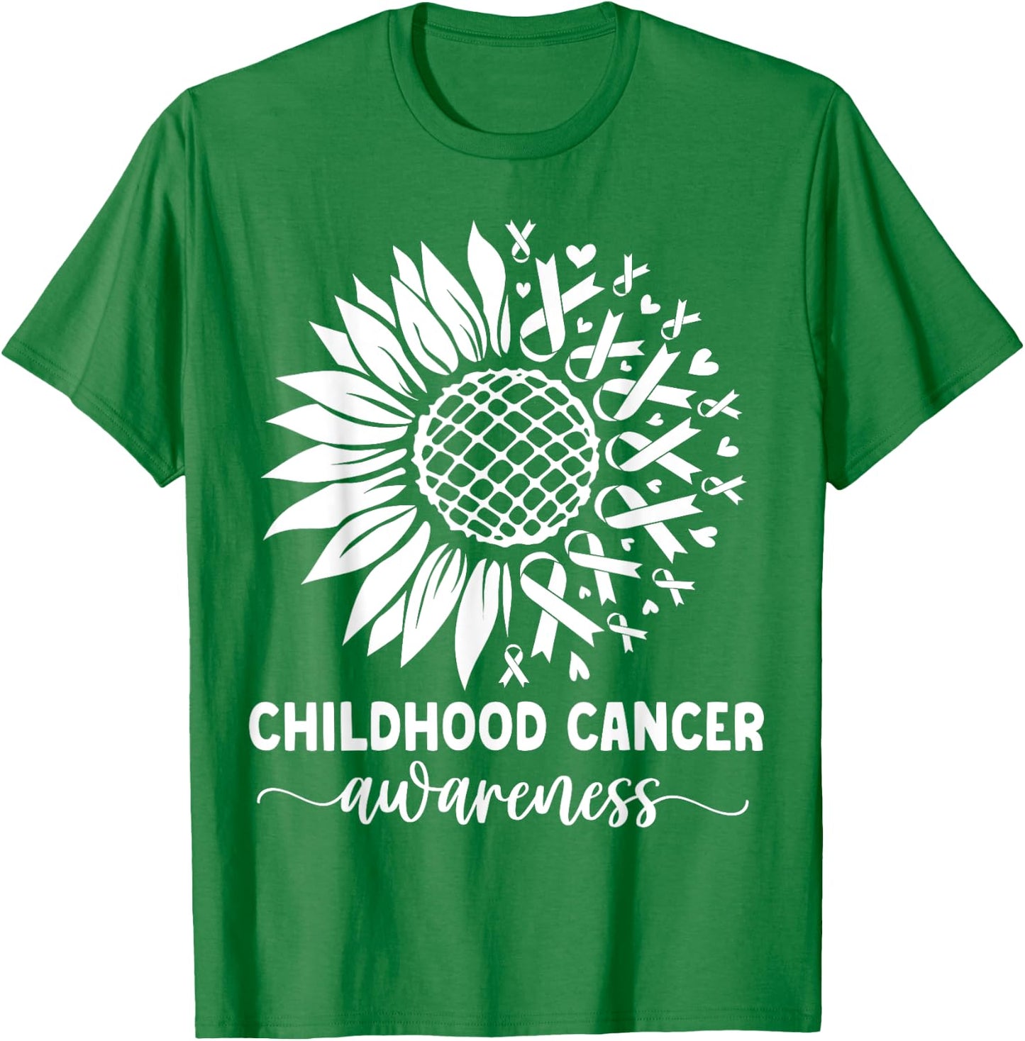 Childhood Cancer awareness Sunflower yellow childhood cancer T-Shirt - T-Shirt | Irish Green