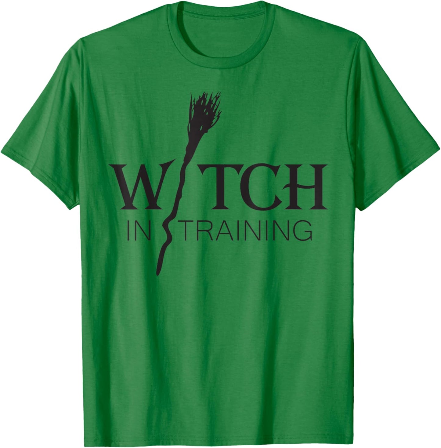 Witch in Training Fantasy Broomstick T-Shirt - T-Shirt | Irish Green