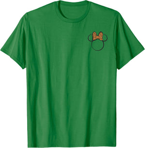 Disney Minnie Mouse Leopard Print Bow Pocket Minnie Ears T-Shirt - T-Shirt | Irish Green
