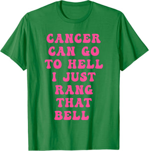 Last Chemo Ring The Bell And Run Like Hell Breast Cancer T-Shirt - T-Shirt | Irish Green
