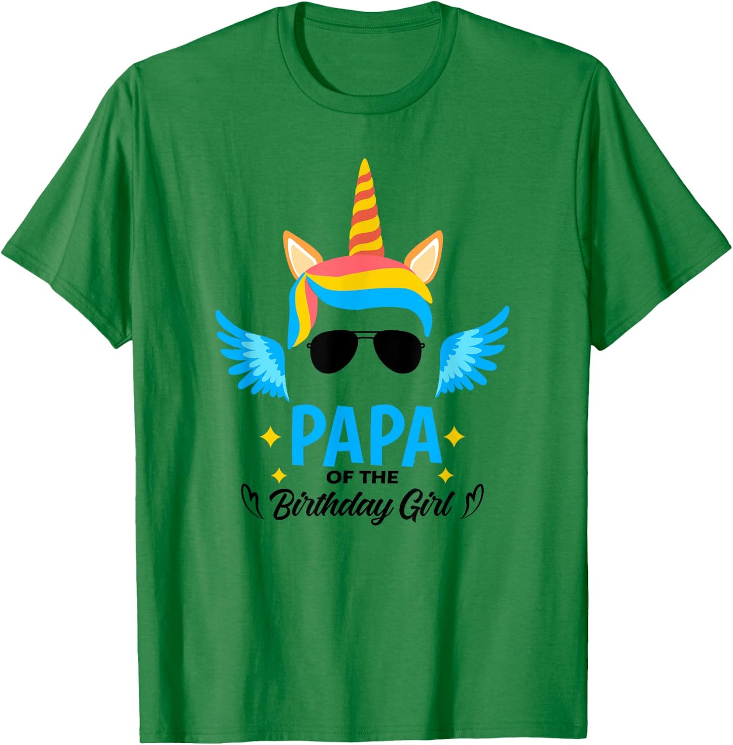 Papa of The Birthday for Girl Father Unicorn First Birthday T-Shirt - T-Shirt | Irish Green