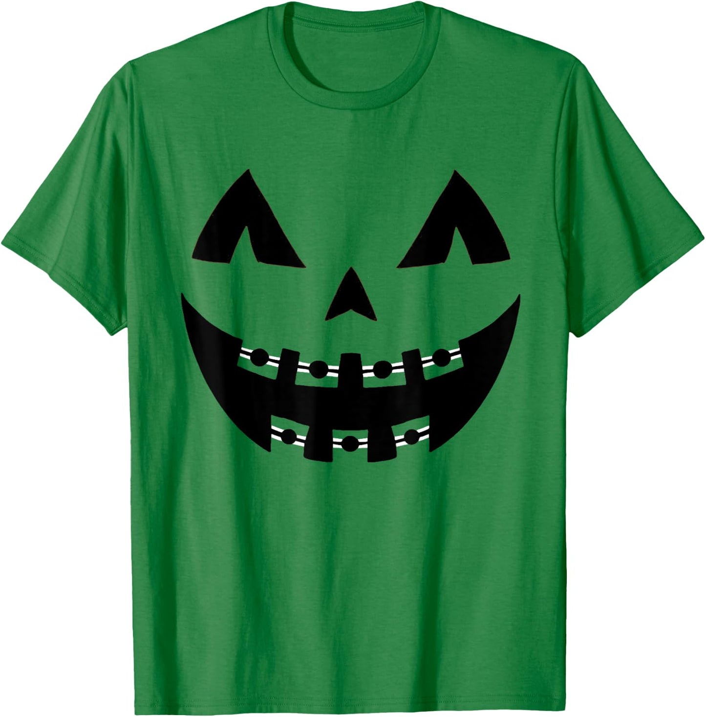 Halloween Jack O Lantern Face Pumpkin Braces Orthodontics T-Shirt - T-Shirt | Irish Green