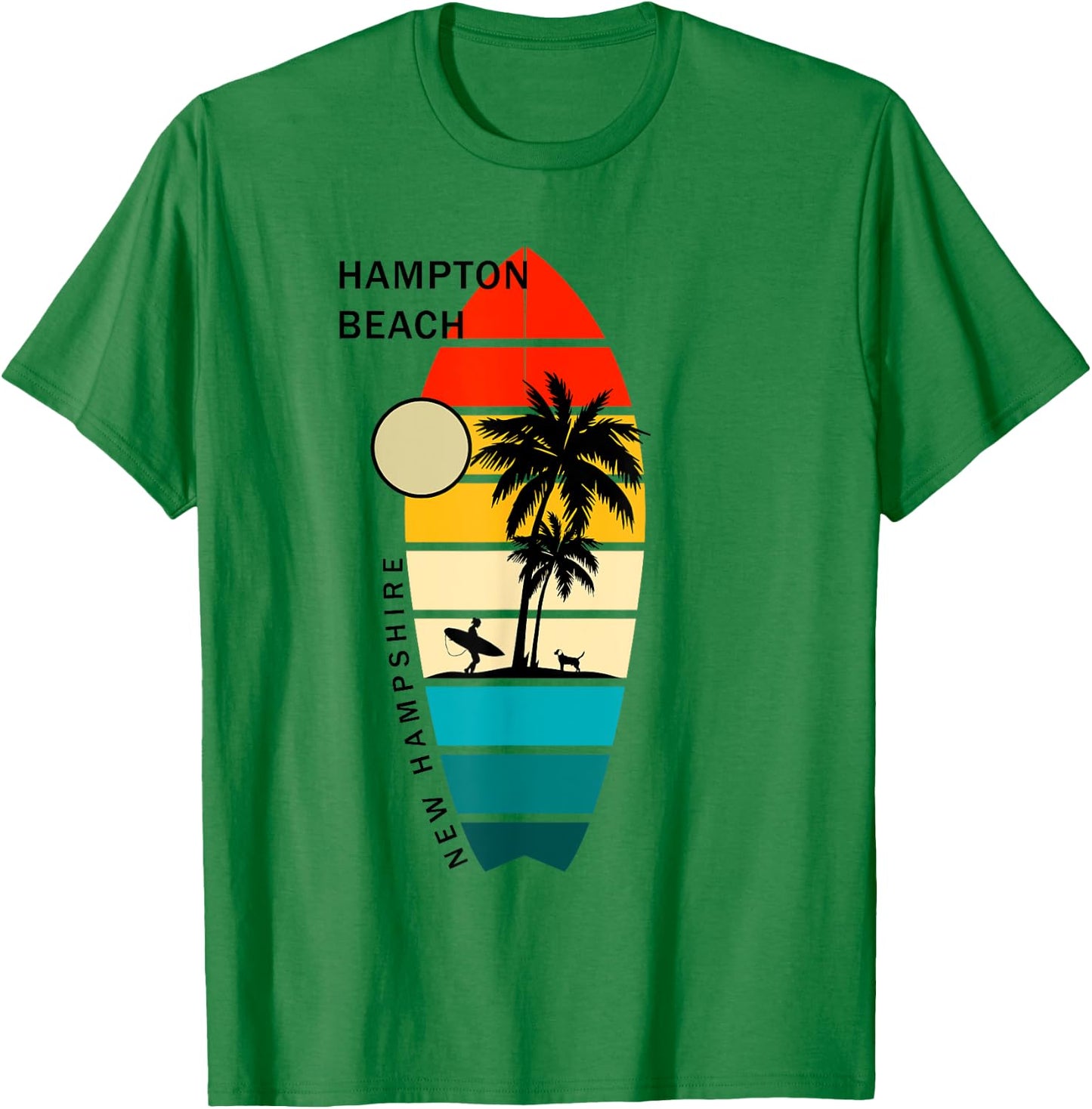 Retro Hampton Beach New Hampshire Surfboarders Surfers T-Shirt - T-Shirt | Irish Green