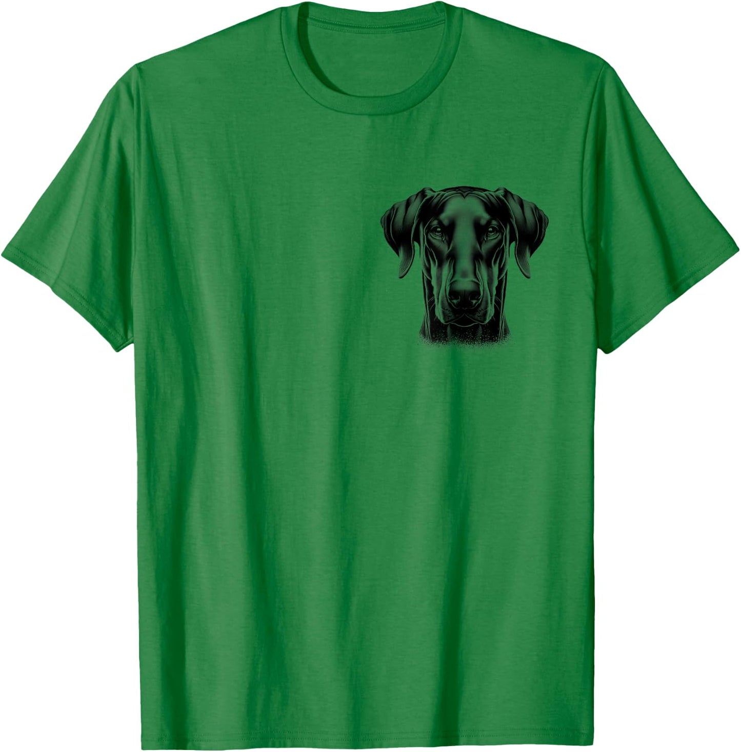 MyAnimal - Your Favourite Animal Wear Proud Doberman Head with Floppy Ears on Chest , Small, Grey T-Shirt - T-Shirt | Irish Green