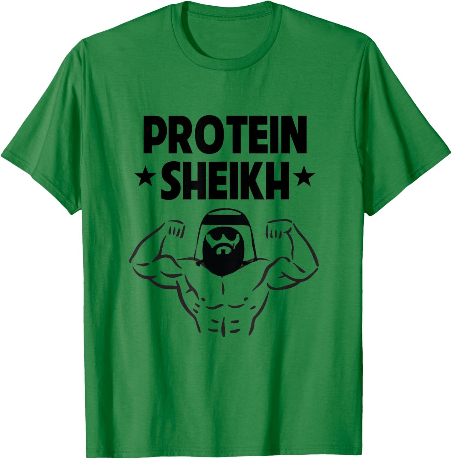 Protein Sheikh Funny Arabic Gym Fitness Lover Bodybuilding T-Shirt - T-Shirt | Irish Green
