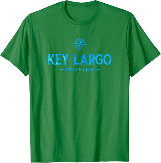 Key Largo Florida Retro Colorful Text Vacation Souvenir T-Shirt - T-Shirt | Irish Green