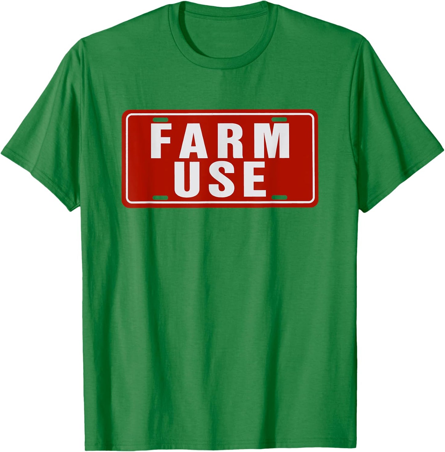 Farm Use Funny License Plate Tag Farm Agriculture Simple T-Shirt - T-Shirt | Irish Green