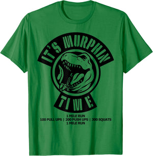 Murph Memorial Day Workout WOD Retro It's Murphin Time Funny T-Shirt - T-Shirt | Irish Green