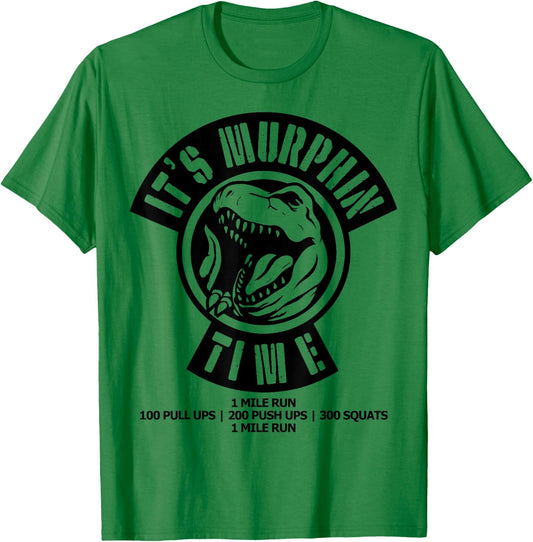 Murph Memorial Day Workout WOD Retro It's Murphin Time Funny T-Shirt - T-Shirt | Irish Green