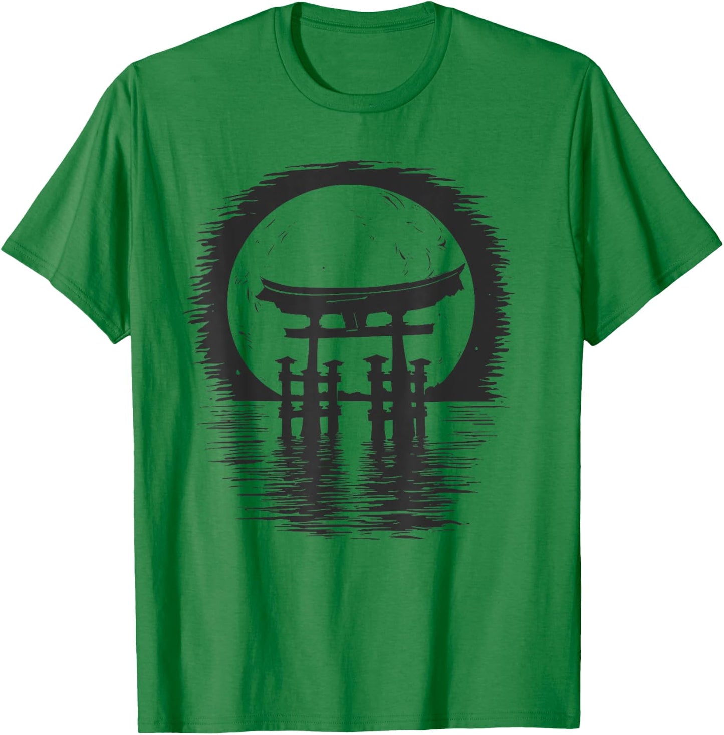 Japanese Torii Gate Art | Traditional Aesthetic Japan T-Shirt - T-Shirt | Irish Green