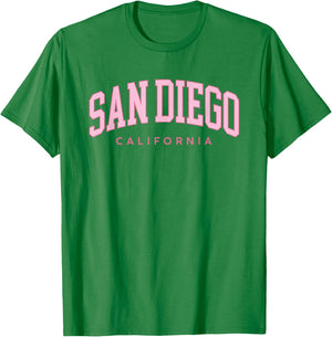 San Diego California Retro Preppy Throwback Pink Girls T-Shirt - T-Shirt | Irish Green