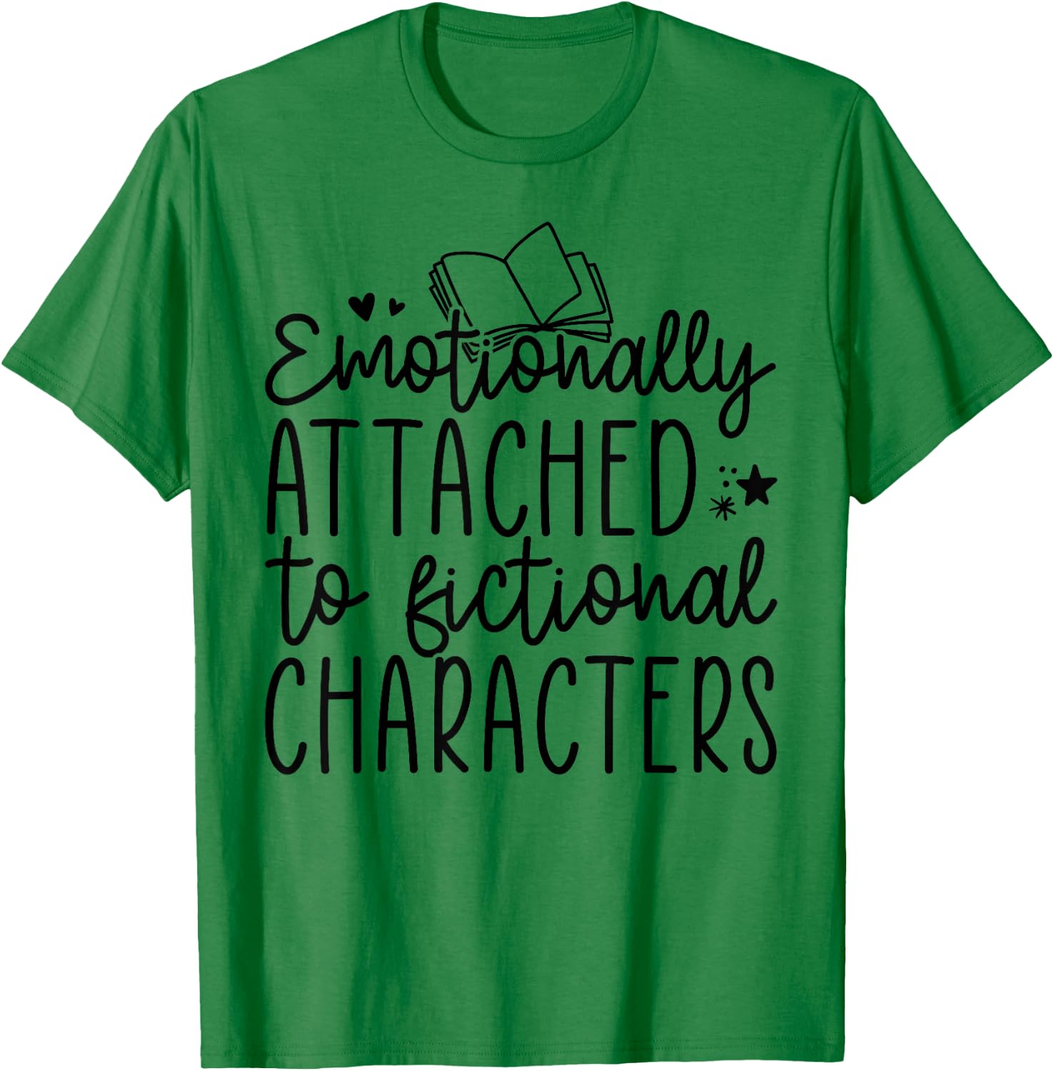 Emotionally Attached to Fictional Characters, Funny Reading , Small, Grey T-Shirt - T-Shirt | Irish Green
