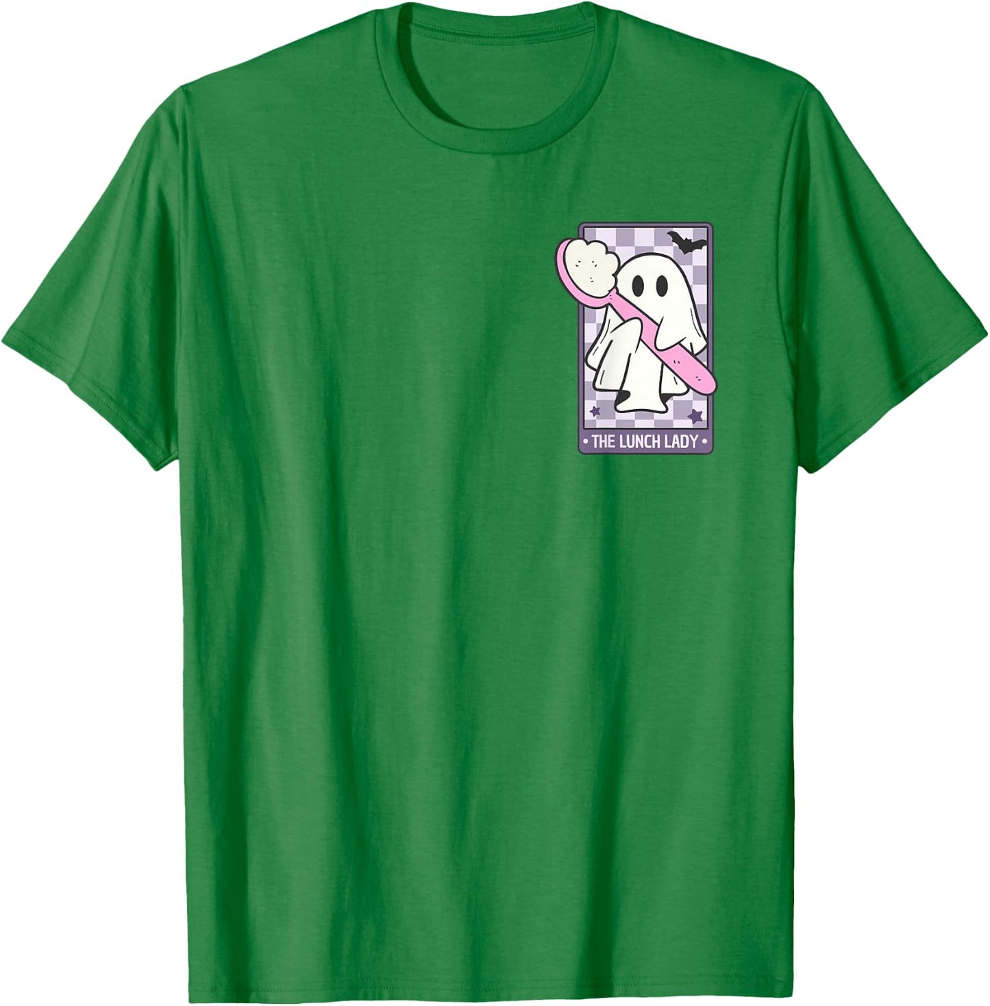The Lunch Lady Tarot Card Spooky Ghost Halloween Cafeteria T-Shirt - T-Shirt | Irish Green