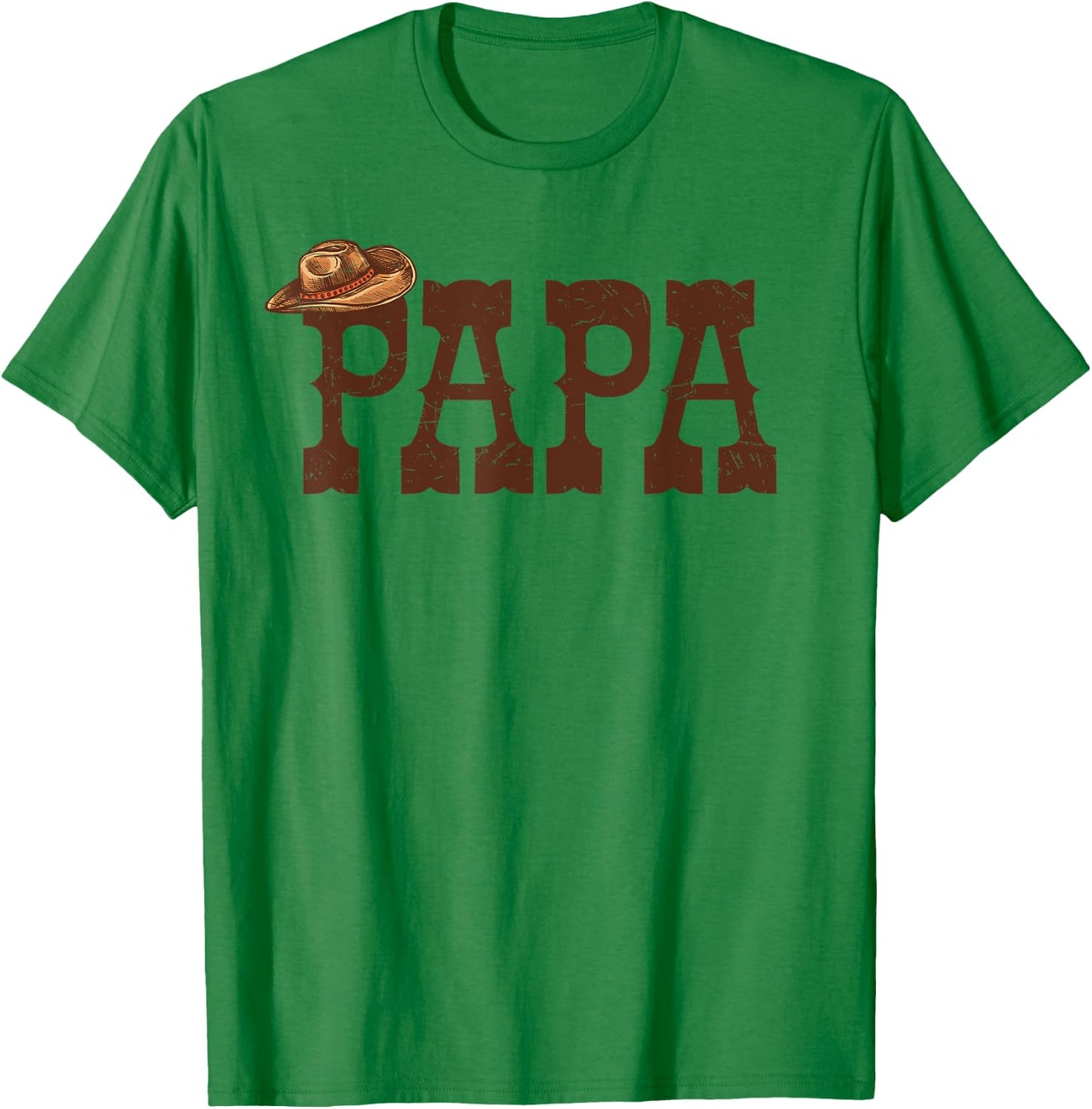 Papa Dad Western Family Matching Birthday Cowboy Cowgirl T-Shirt - T-Shirt | Irish Green