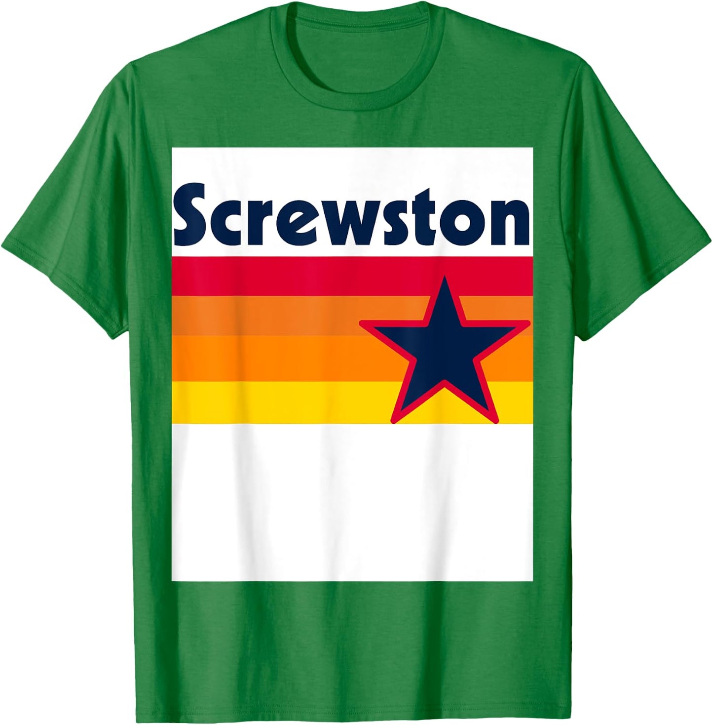 Screwston Texas H-town Houston Retro White T-Shirt - T-Shirt | Irish Green