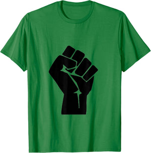 Raised Clenched Fist Resist Protest T-Shirt - T-Shirt | Irish Green