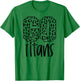Titans Team Mascot School Spirit Game Night Leopard Print T-Shirt - T-Shirt | Irish Green
