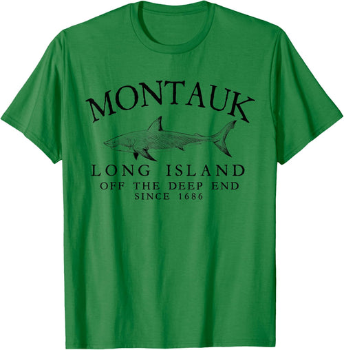 Montauk LI Off The Deep End Shark Fishing Vintage Black