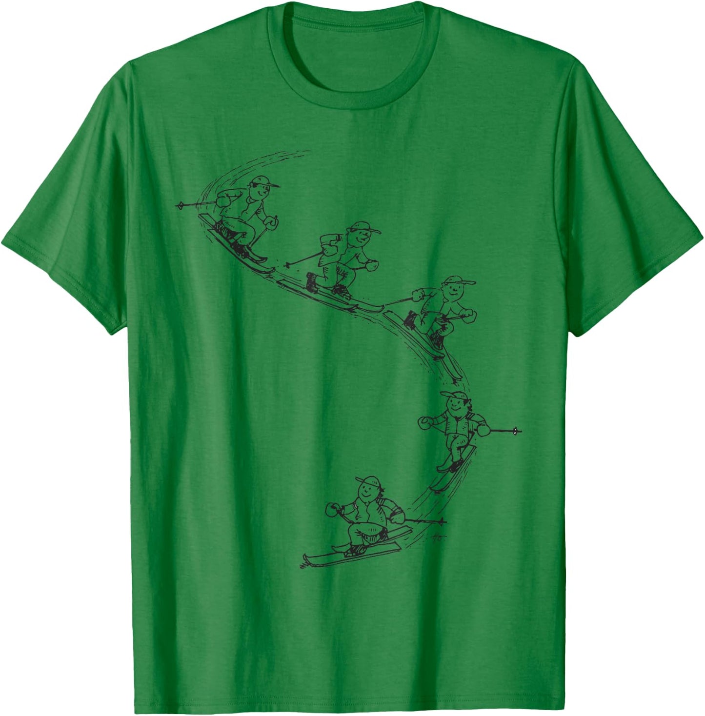 Telemark Skier Movement T-Shirt - T-Shirt | Irish Green