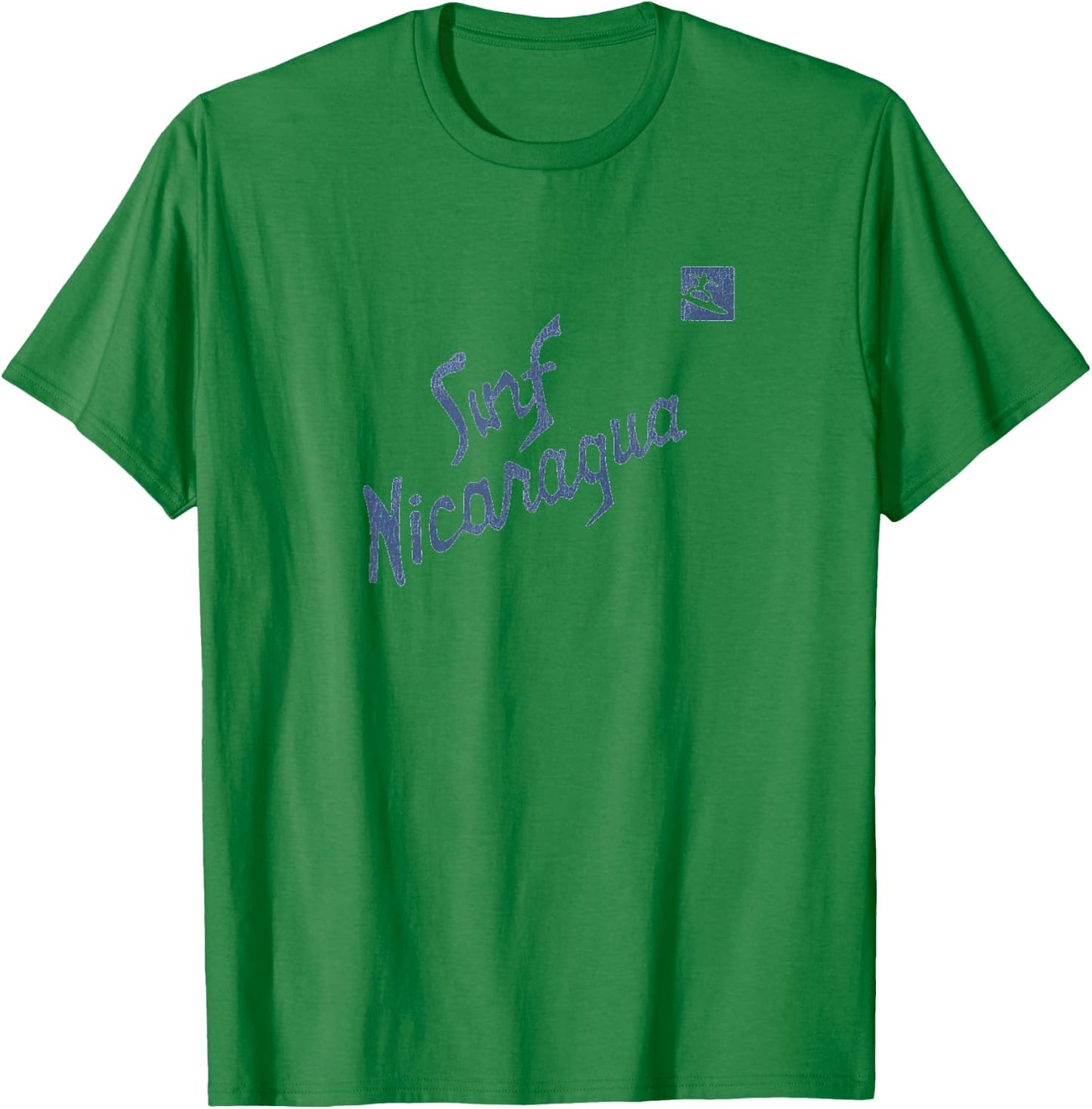 Surf Nicaragua Retro 80s Funny Surfing Beach Vibes Retro Men Women T-Shirt - T-Shirt | Irish Green