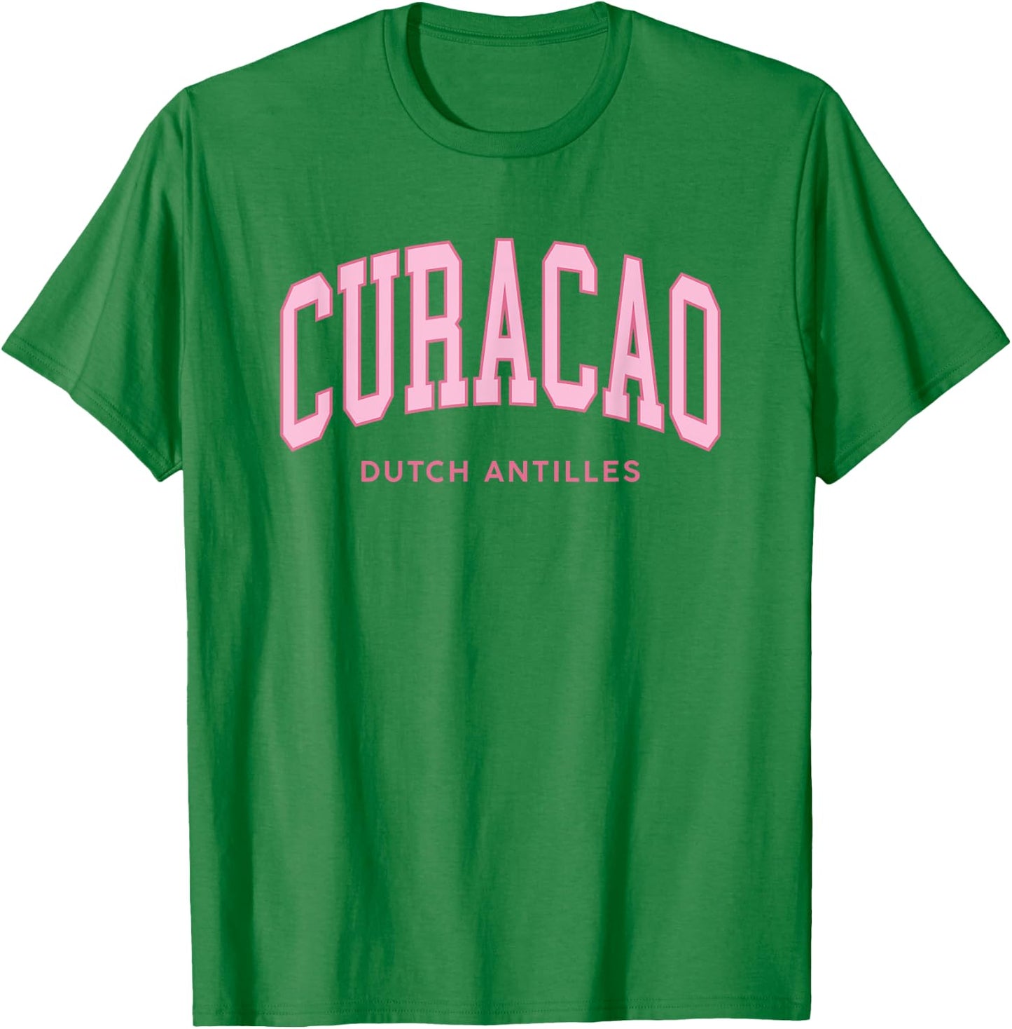 Vintage Curacao Pink Retro Preppy Throwback Souvenir T-Shirt - T-Shirt | Irish Green