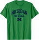 University of Michigan Wolverines U of M Softball T-Shirt - T-Shirt | Irish Green