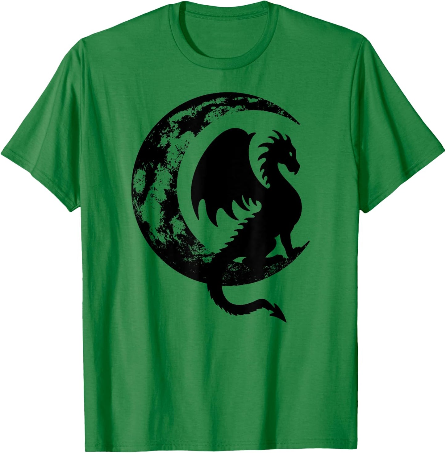 Dragon Sitting on Crescent Moon T-Shirt - T-Shirt | Irish Green
