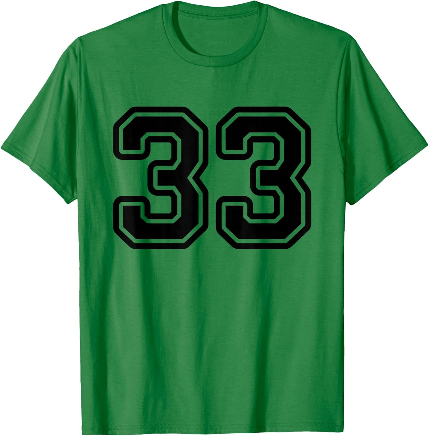 Number #33 Black Sport Varsity Number 33 T-Shirt - T-Shirt | Irish Green